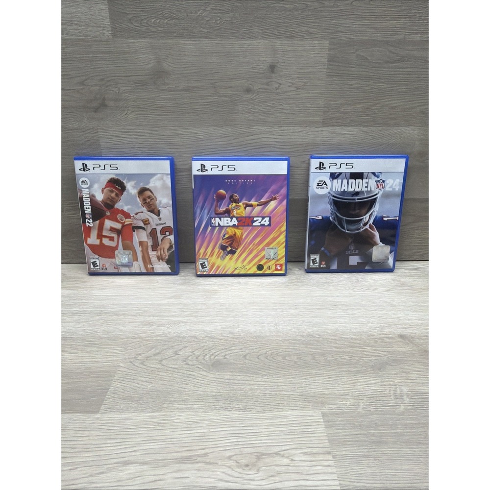 PlayStation 5 PS5 Sport Bundle. 3 Game Lot. NBA 2k24, Madden 22 & Madden 24.